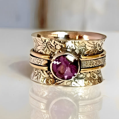 Elanya – Anillo Meditación Bohemio en Cristal