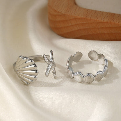 Marina – Anillo Abierto Concha y Estrella de Mar