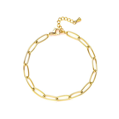 Clara – Pulsera Cadena Ovalada Dorada Elegante