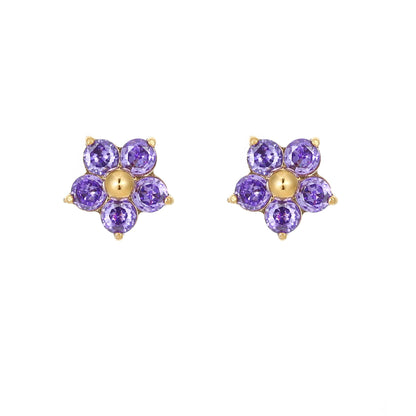 Sheena – Pendientes Florales con Detalle Brillante