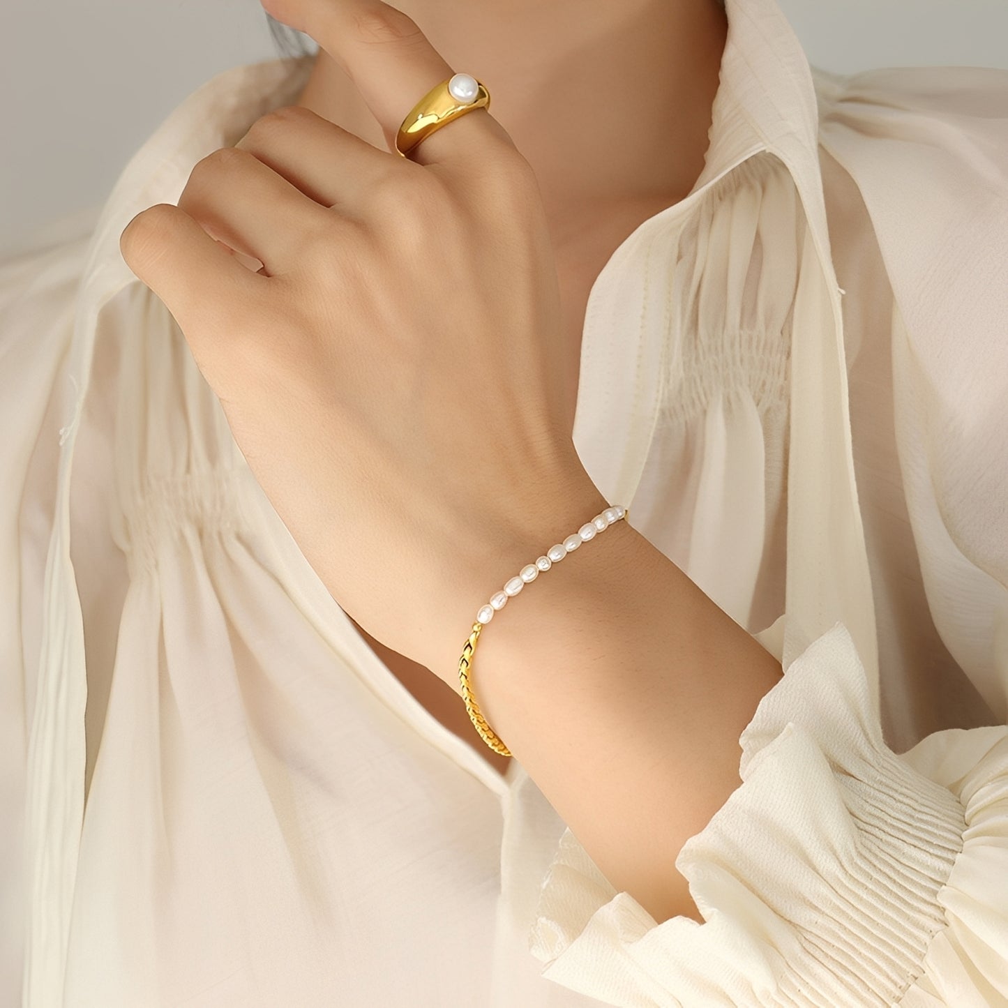 Miley – Pulsera Elegante con Perla de Agua Dulce