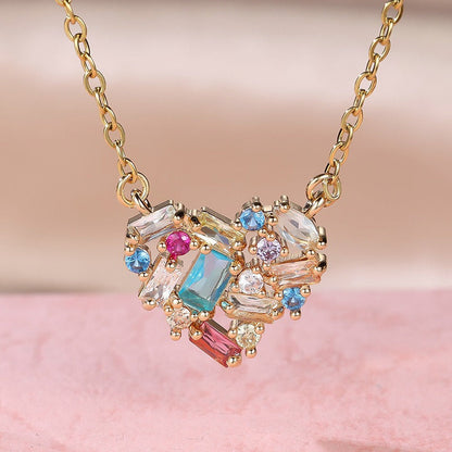Ariel – Collar Corazón en Cristal Multicolor