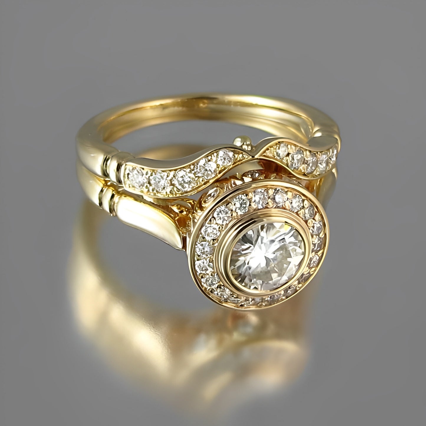Cleo – Pack de Anillos Vintage Dorados con Circonita