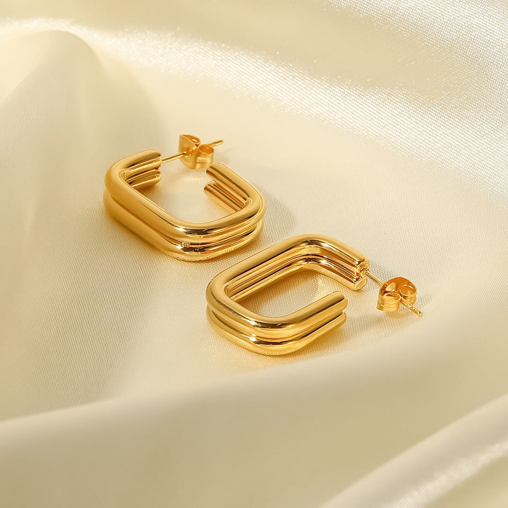 Hana – Pendientes Doble Aro en U Elegantes