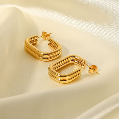 Hana – Pendientes Doble Aro en U Elegantes