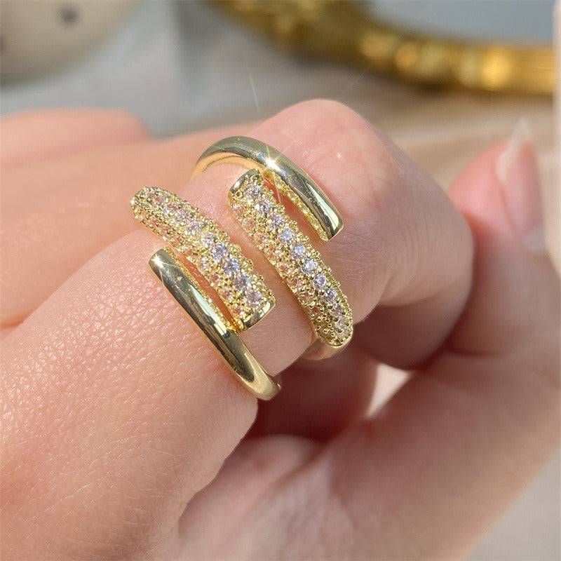 Kaede – Anillo Cobre Forma Geométrica Elegante