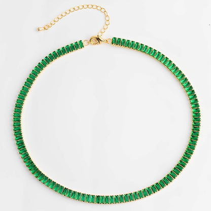 Verna – Choker Tennis con Corte Baguette y Estilo Elegante