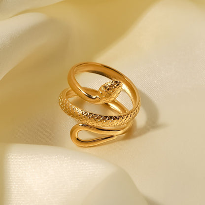 Claire – Anillo Dorado Abierto Diseño Espiral