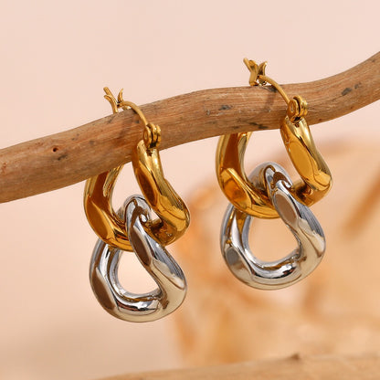 Piper – Pendientes Colgantes de Cadena Bicolor