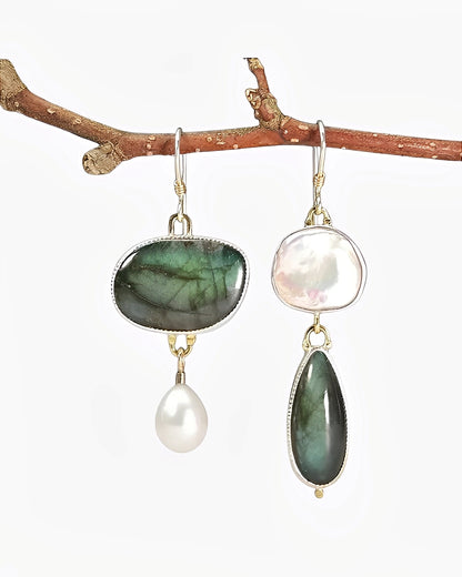 Arlena – Pendientes Vintage con Piedras Naturales