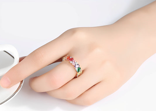 Dalia – Anillo Vintage con Circonitas Multicolor