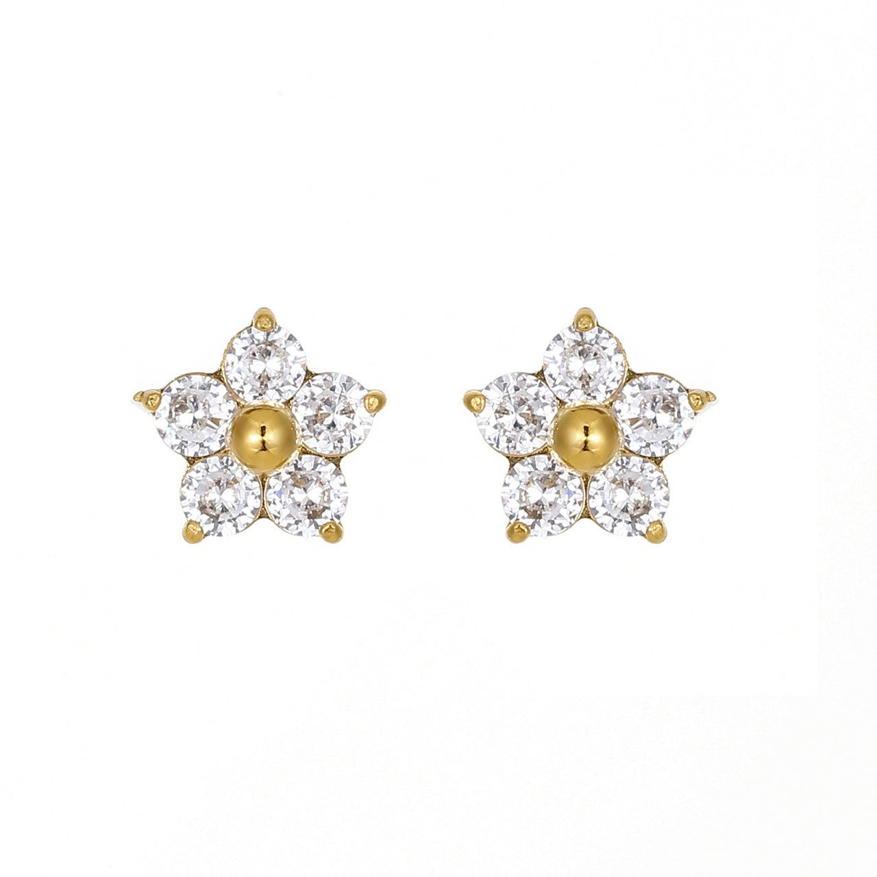 Sheena – Pendientes Florales con Detalle Brillante
