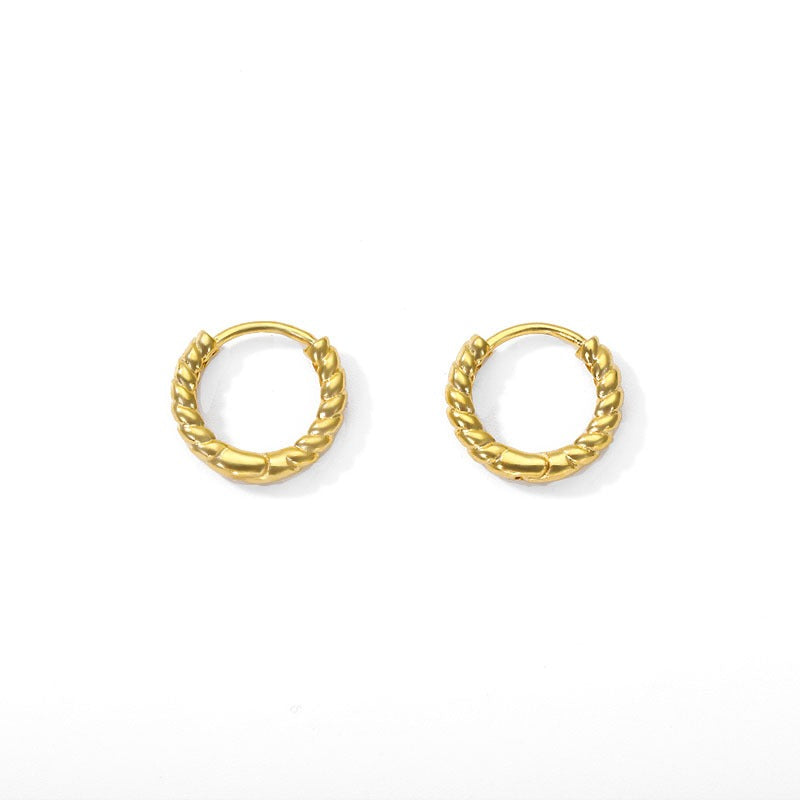 Manon – Pendientes Mini Aros Cuerda en Oro