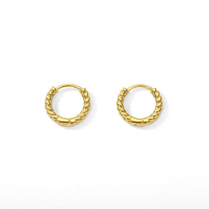 Manon – Pendientes Mini Aros Cuerda en Oro