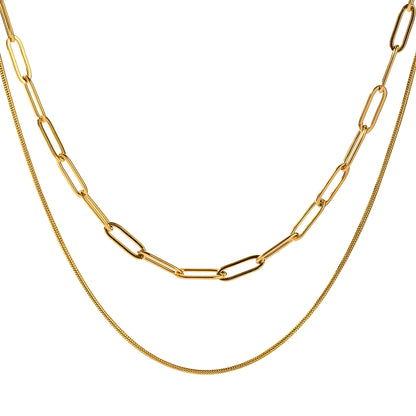Emiko – Collar Doble Cadena Tipo Clip Elegante