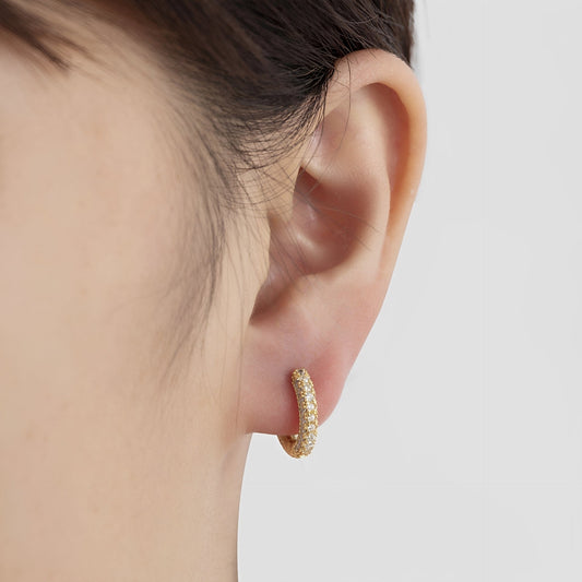 Ceila – Pendientes Aros Grandes con Zircon