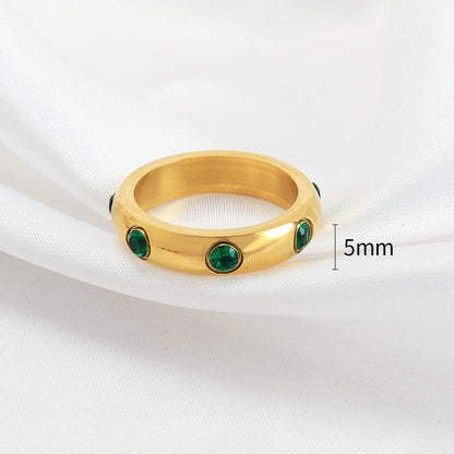 Clara – Anillo Cristales Esmeralda Elegante