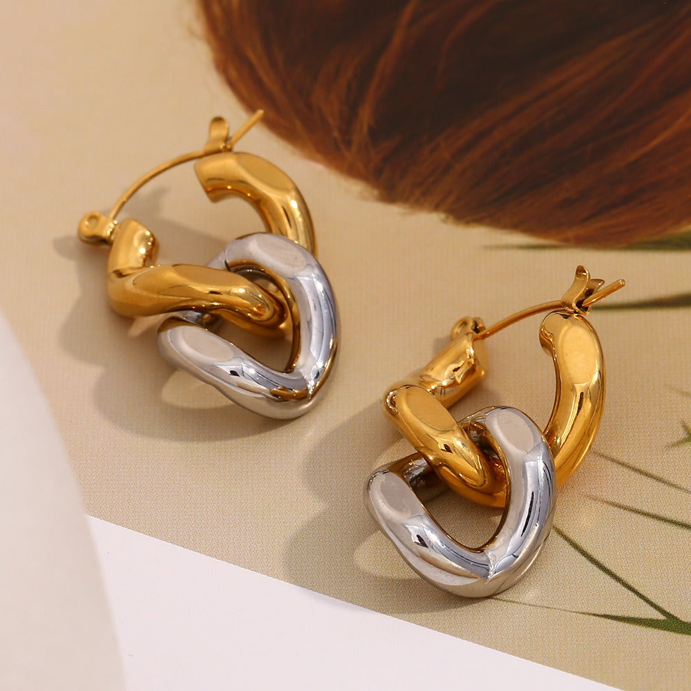 Piper – Pendientes Colgantes de Cadena Bicolor