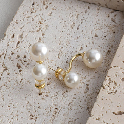 Mav – Pendientes Elegantes de Doble Perla