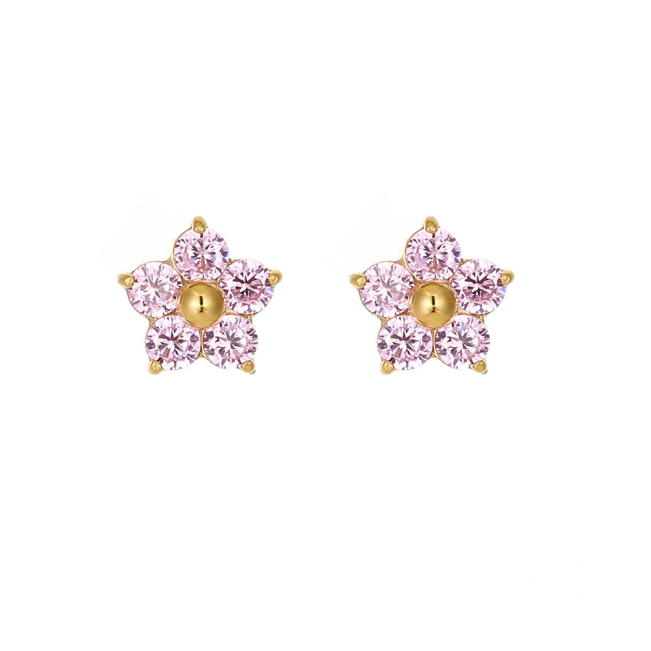 Sheena – Pendientes Florales con Detalle Brillante