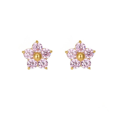 Sheena – Pendientes Florales con Detalle Brillante