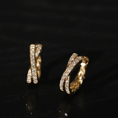 Lara – Pendientes Giro Cruz Doble Fila