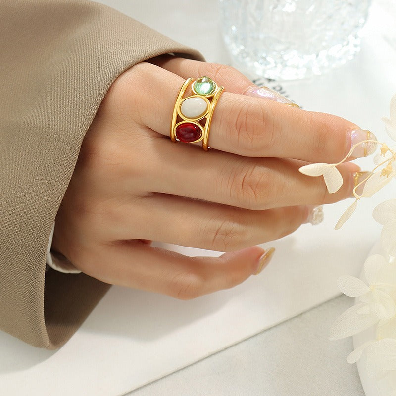 Winleah – Anillo de Cuentas Multicolor Elegante
