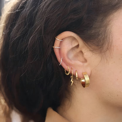 Zaria – Pendientes Triple Aro Hueco Elegantes