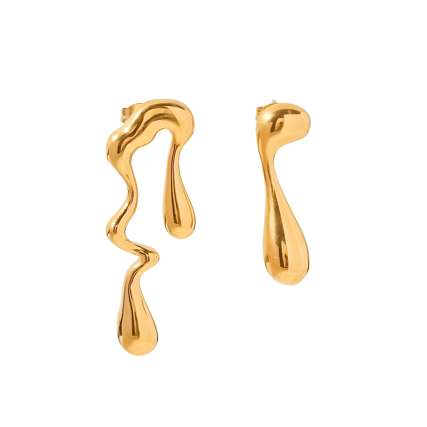 Gina – Pendientes Irregulares con Acabado Dorado