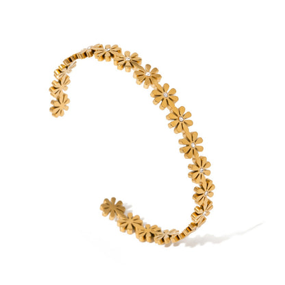 Mariana – Pulsera Floral Dorada