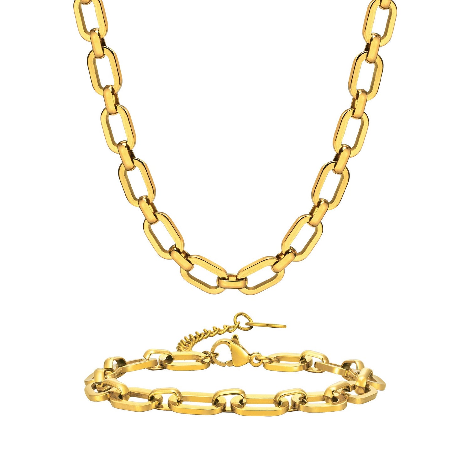 Alina – Conjunto de Collar y Pulsera de Acero Inoxidable