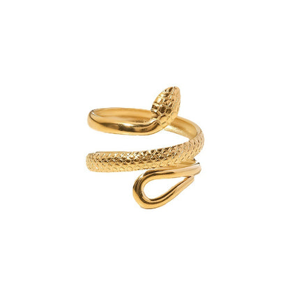 Claire – Anillo Dorado Abierto Diseño Espiral