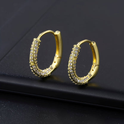 Jiya – Aretes de Oro Brillante Irregulares