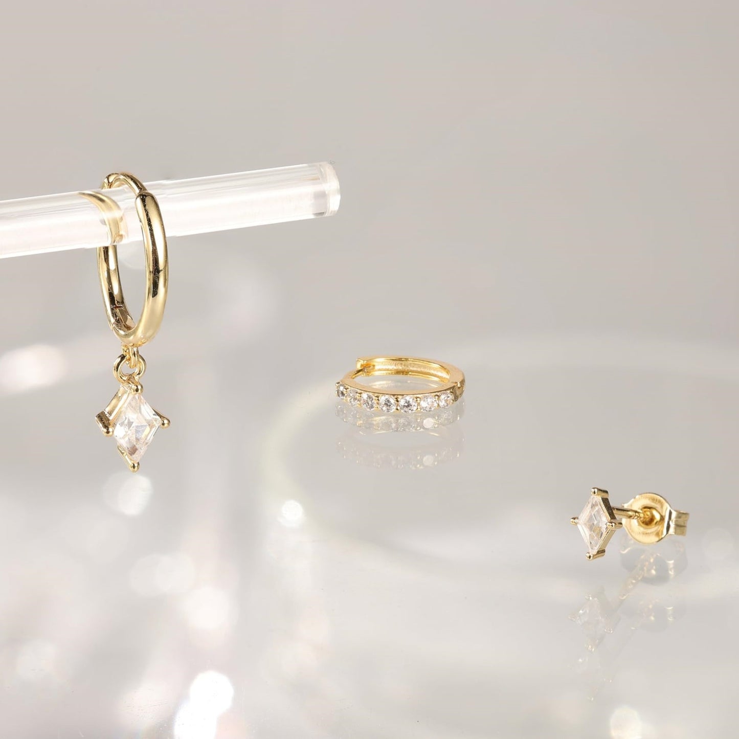 Azaria – Set de Pendientes con Colgante de Diamante