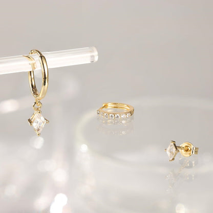 Azaria – Set de Pendientes con Colgante de Diamante