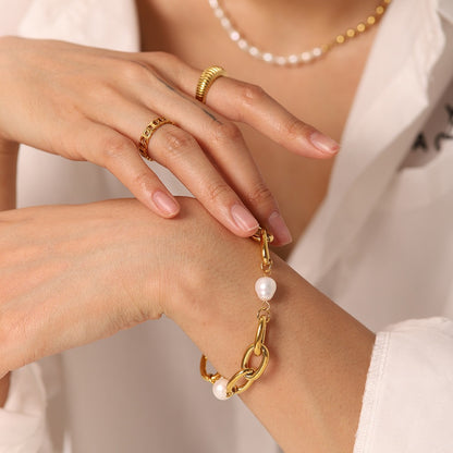 Daniela – Pulsera Fina con Perla Blanca