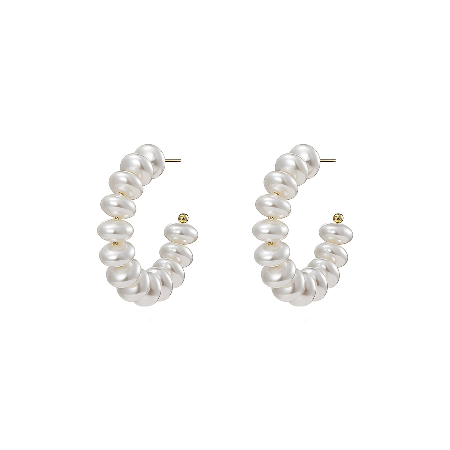 Rhia – Pendientes Aro con Perlas