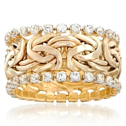 Lydia – Bijou de Oro Trenzado con Zirconia
