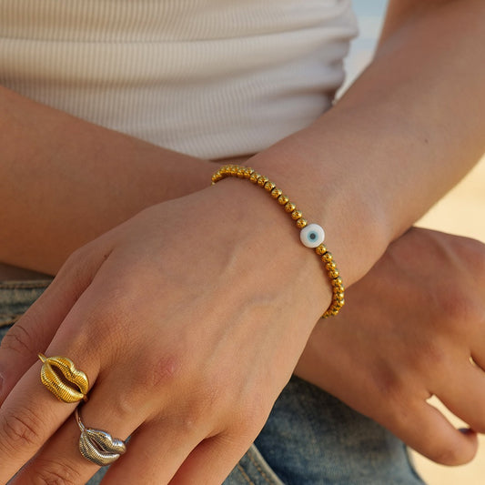 Ava – Pulsera Elástica con Ojo Protector