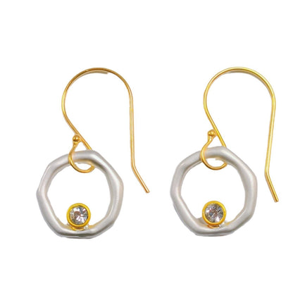 Zia – Pendientes Vintage Circonita Oro & Plata