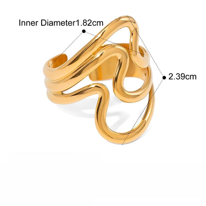 Yerin – Anillo Ondulado Irregular Elegante