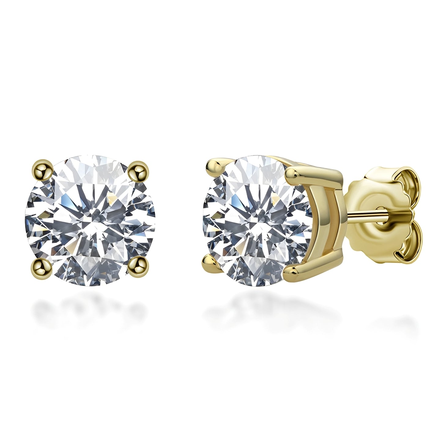 Lucy – Pendientes de Botón con Moissanita Elegante