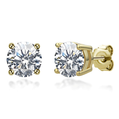 Lucy – Pendientes de Botón con Moissanita Elegante