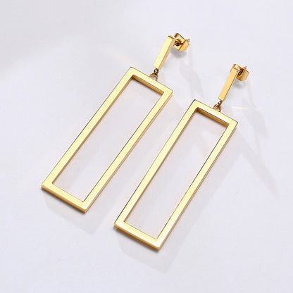 Carla – Pendientes Rectangulares Huecos Elegantes