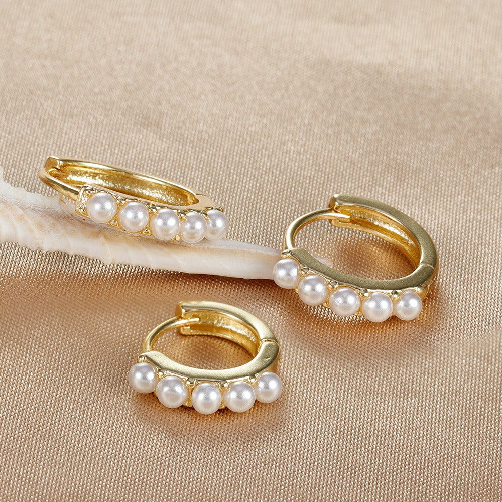 Camila – Pendientes de Perlas con Chapado Electrolítico