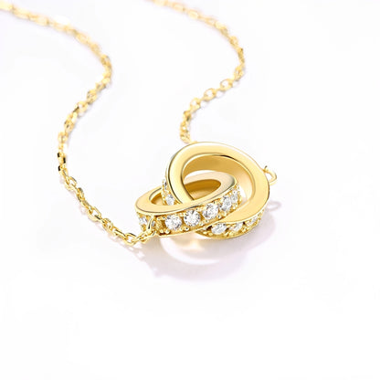 Stella – Collar con Colgante de Doble Anillo Circular Elegante