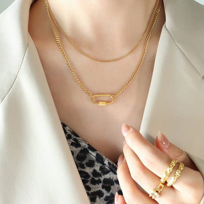 Naia – Collar Geométrico de Doble Capa Elegante