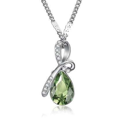 Pilar – Collar Cristal Brillante Oro Blanco