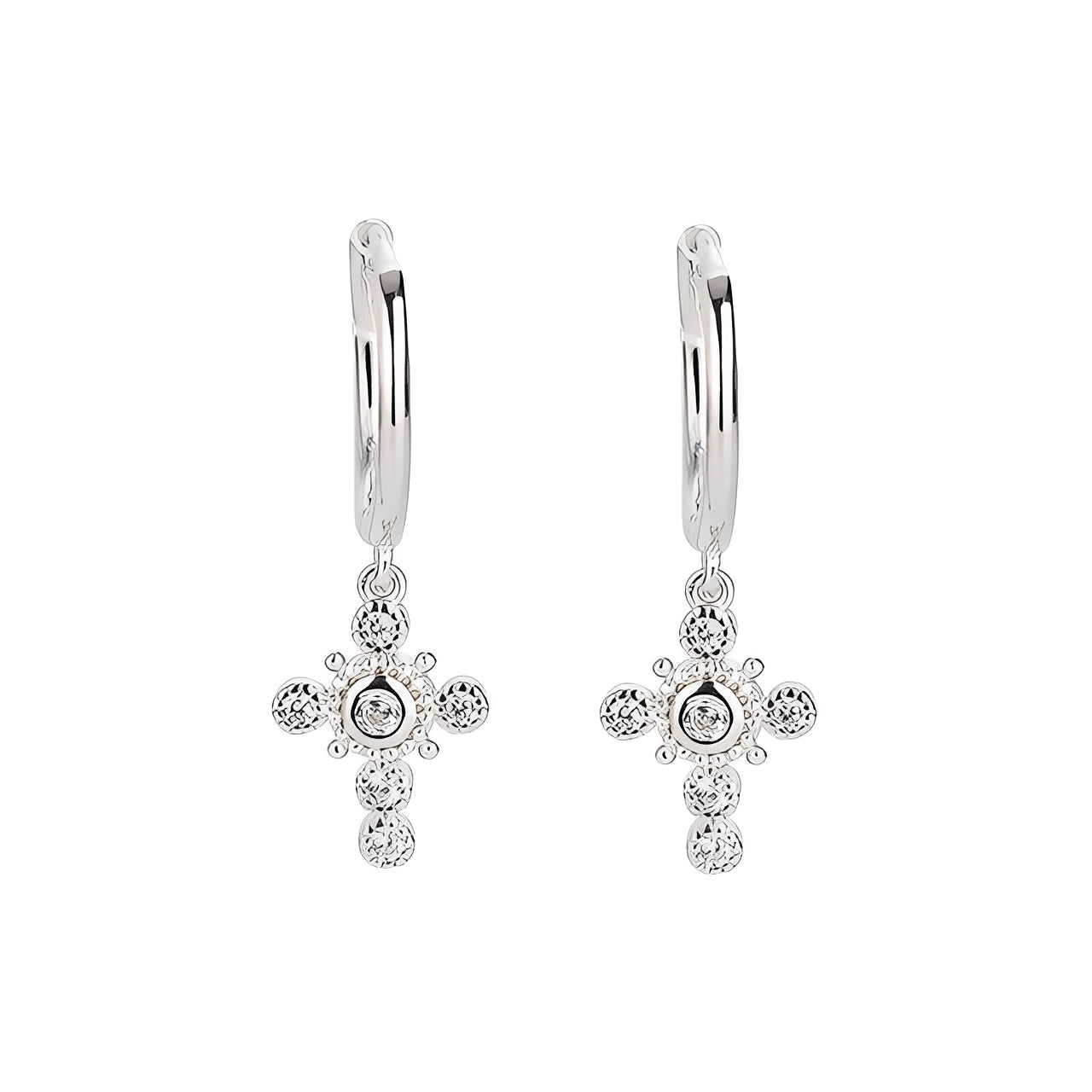 Yasmine – Pendientes Cruz Plata 925 Chic