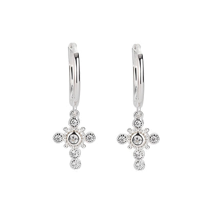 Yasmine – Pendientes Cruz Plata 925 Chic